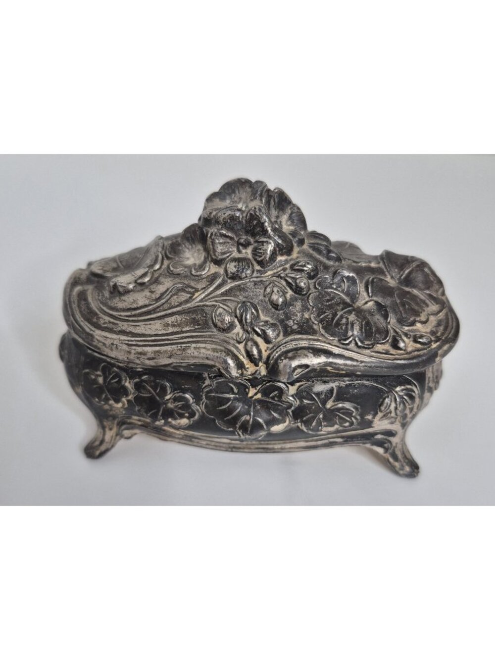 Antique Art Nouveau jewelry casket Floral Design